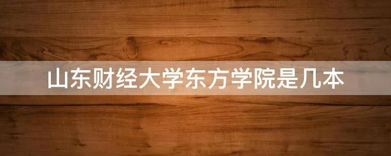 山东财经大学东方学院是几本
