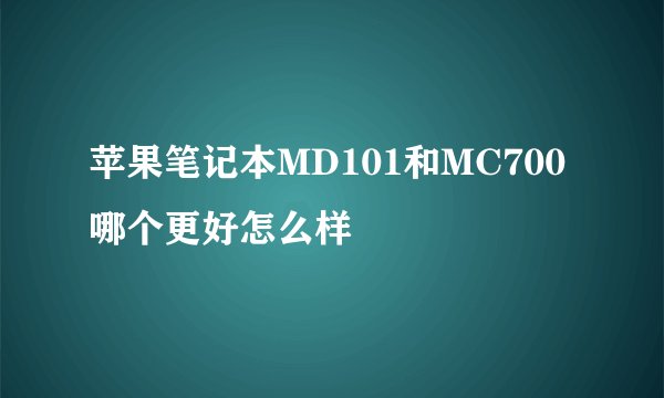 苹果笔记本MD101和MC700哪个更好怎么样