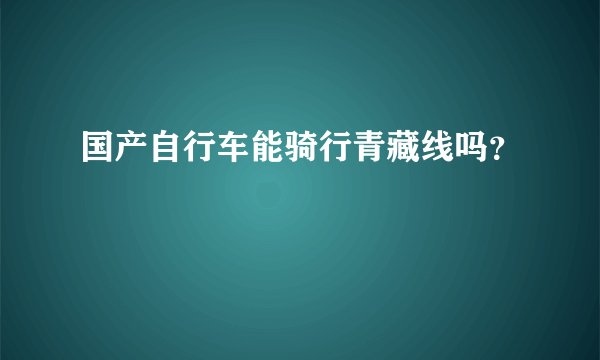 国产自行车能骑行青藏线吗？