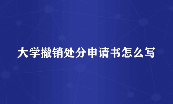 大学撤销处分申请书怎么写