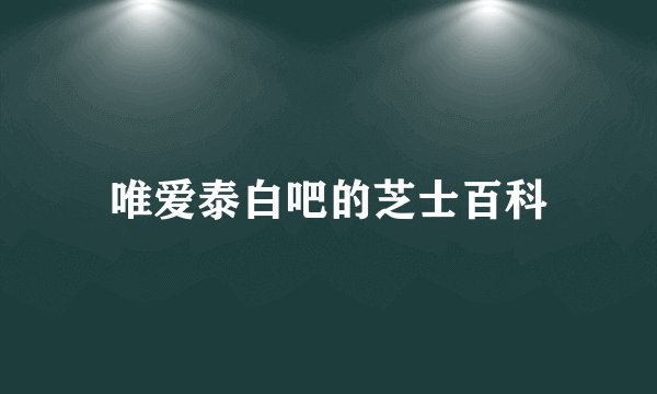 唯爱泰白吧的芝士百科