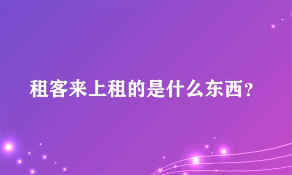 租客来上租的是什么东西？