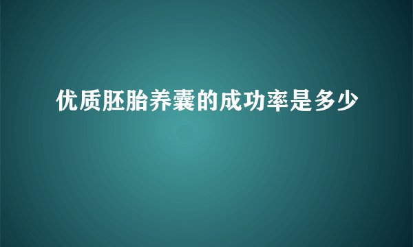 优质胚胎养囊的成功率是多少