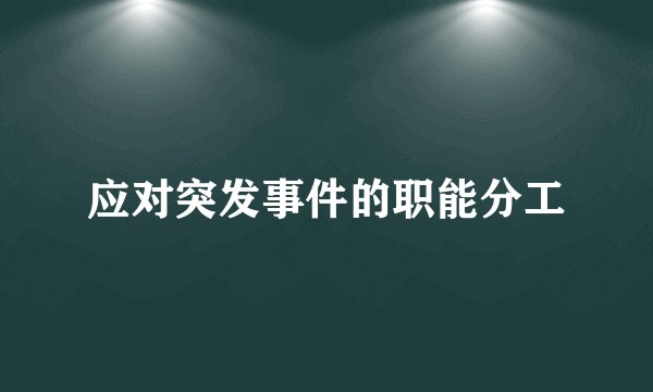 应对突发事件的职能分工