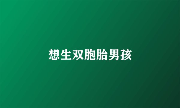 想生双胞胎男孩