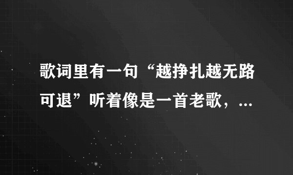 歌词里有一句“越挣扎越无路可退”听着像是一首老歌，男的唱的，求歌名
