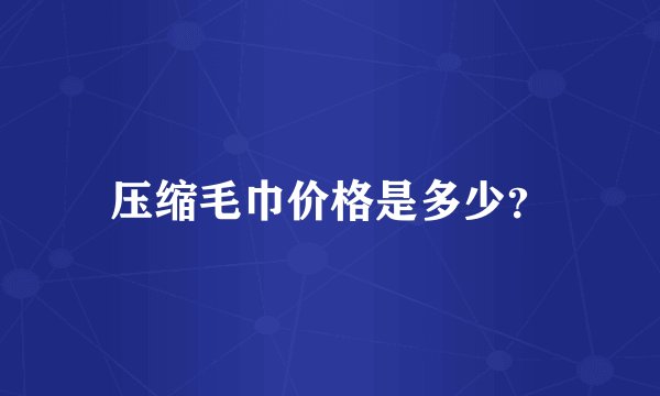 压缩毛巾价格是多少？