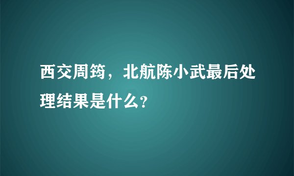 西交周筠，北航陈小武最后处理结果是什么？