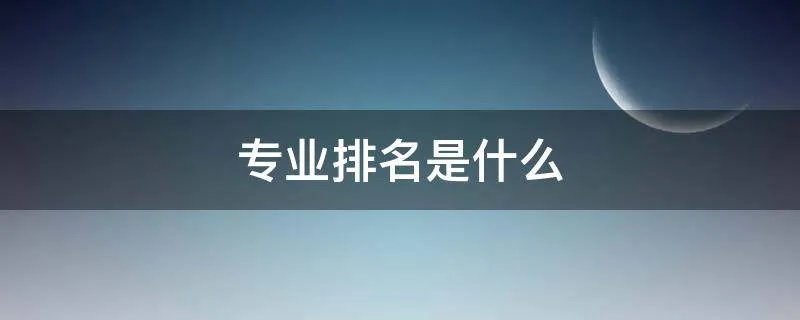 专业排名是什么