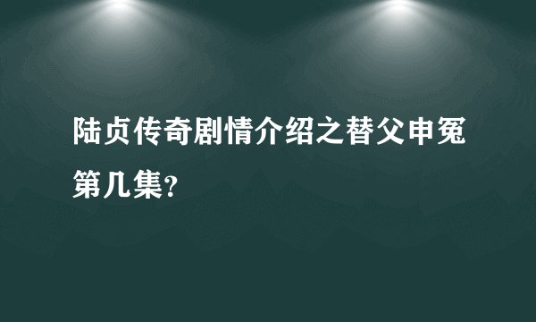 陆贞传奇剧情介绍之替父申冤第几集?