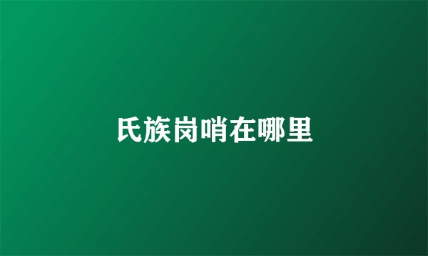 氏族岗哨在哪里