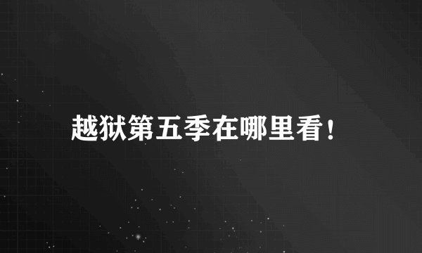 越狱第五季在哪里看！