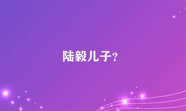陆毅儿子？