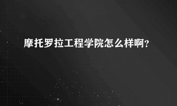 摩托罗拉工程学院怎么样啊？