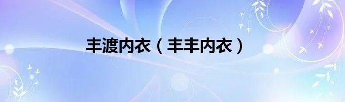 丰渡内衣（丰丰内衣）