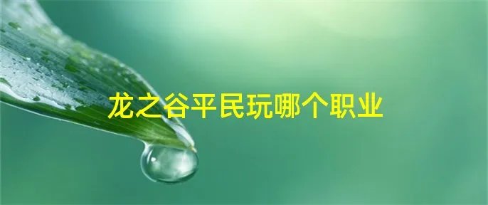 龙之谷平民玩哪个职业