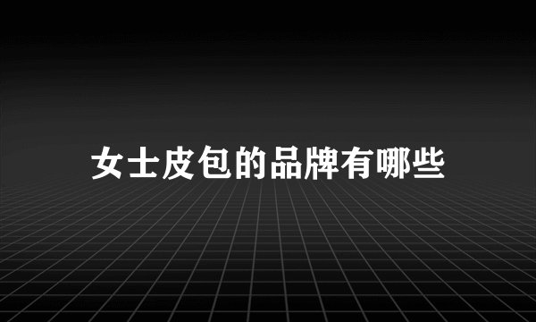 女士皮包的品牌有哪些