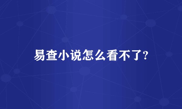 易查小说怎么看不了?