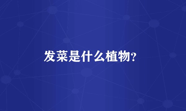 发菜是什么植物？