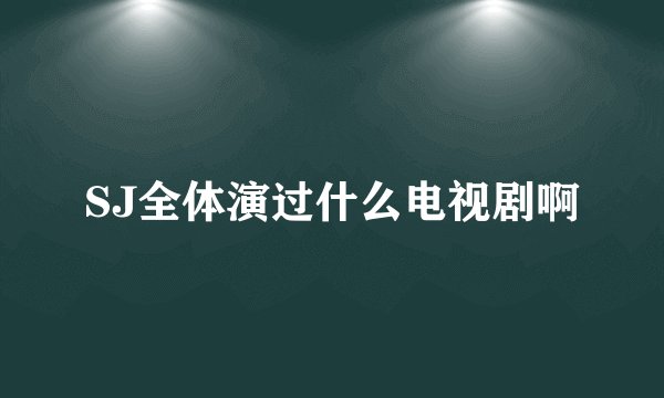 SJ全体演过什么电视剧啊