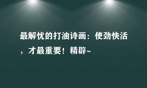 最解忧的打油诗画：使劲快活，才最重要！精辟~