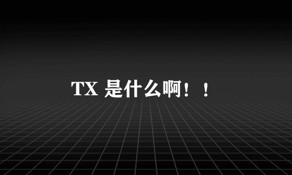 TX 是什么啊！！