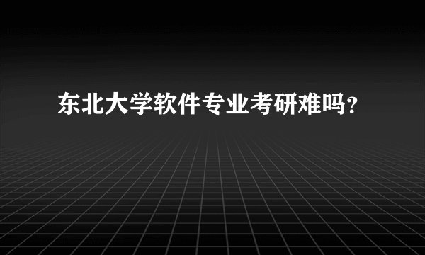 东北大学软件专业考研难吗？