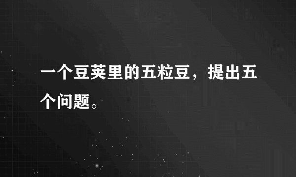 一个豆荚里的五粒豆，提出五个问题。