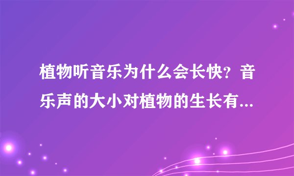 植物听音乐为什么会长快？音乐声的大小对植物的生长有影响吗?