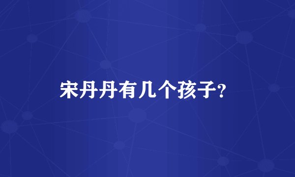 宋丹丹有几个孩子？