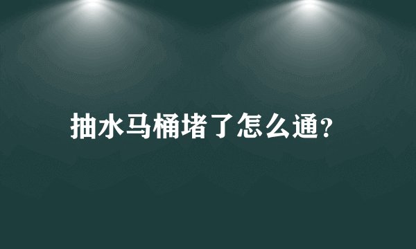 抽水马桶堵了怎么通？