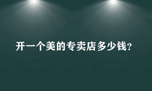 开一个美的专卖店多少钱？