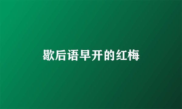 歇后语早开的红梅