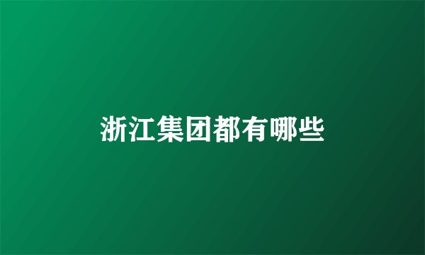 浙江集团都有哪些