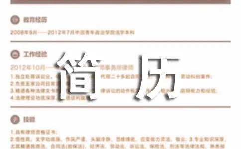 个人应聘简历表格