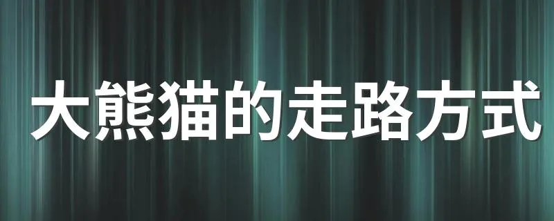 大熊猫的走路方式 大熊猫怎么走路