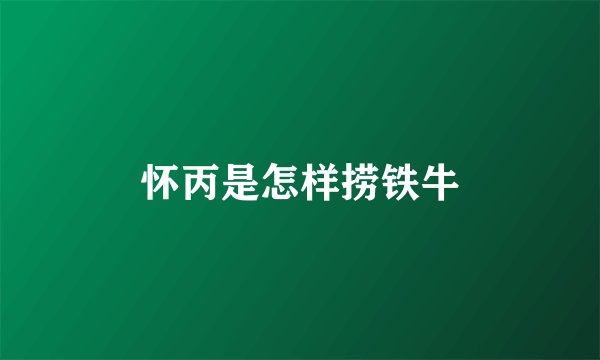 怀丙是怎样捞铁牛