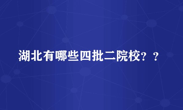 湖北有哪些四批二院校？？