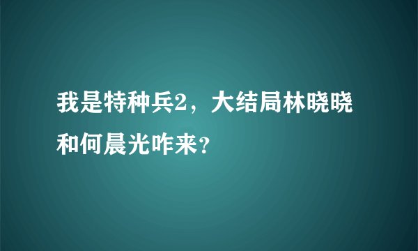 我是特种兵2，大结局林晓晓和何晨光咋来？
