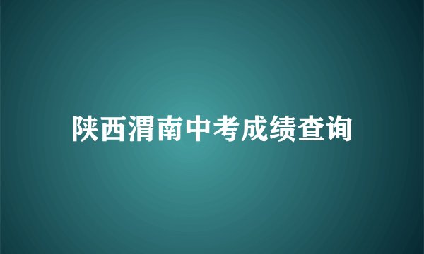 陕西渭南中考成绩查询