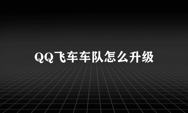 QQ飞车车队怎么升级