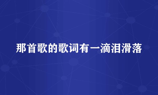 那首歌的歌词有一滴泪滑落