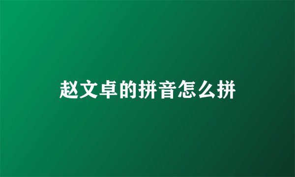 赵文卓的拼音怎么拼