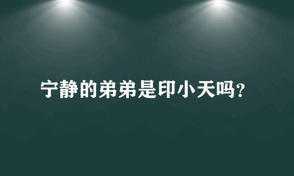 宁静的弟弟是印小天吗？