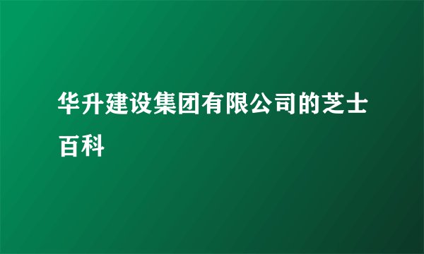 华升建设集团有限公司的芝士百科