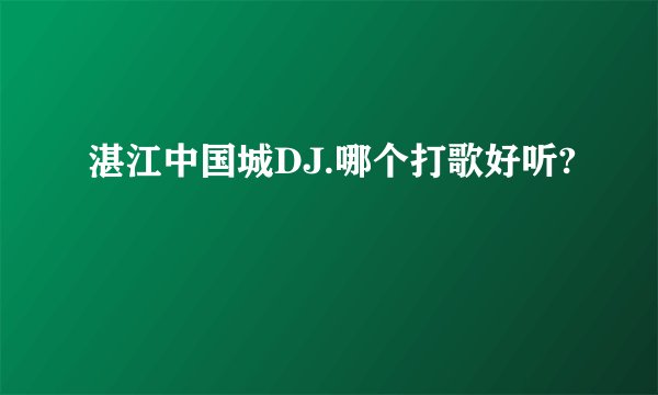 湛江中国城DJ.哪个打歌好听?