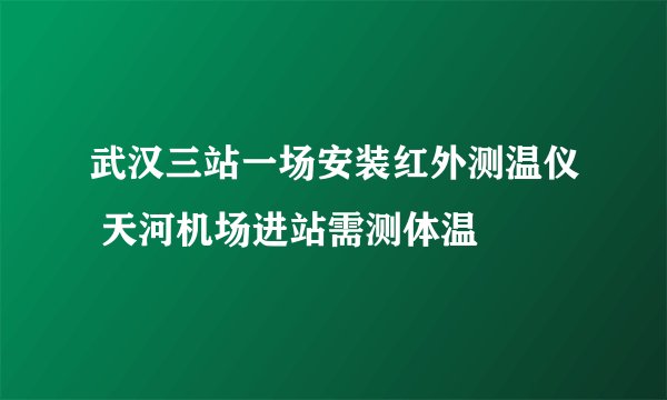 武汉三站一场安装红外测温仪 天河机场进站需测体温