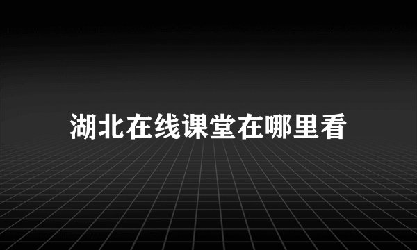 湖北在线课堂在哪里看