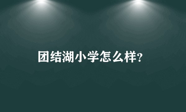 团结湖小学怎么样？