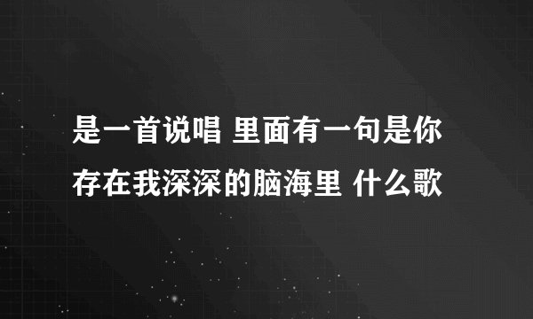 是一首说唱 里面有一句是你存在我深深的脑海里 什么歌